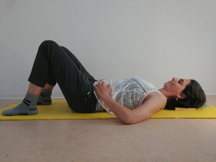 Creating more back contact to the floor through the semi supine